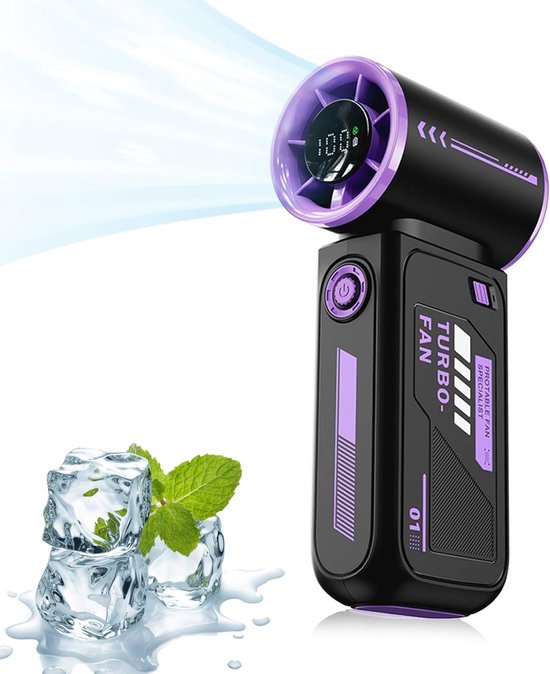 Tragbarer Turboventilator，funktionales Design，3600 Mah，mini-usb-ventilator，geeignet Für Reisen/outdoor/camping/zuhause/büro (schwarz Und Lila)