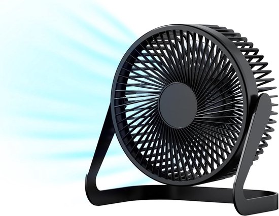 Usb-betriebener Mini-ventilator，leiser Tischventilator，2 Geschwindigkeitsstufen Mit Starkem Luftstrom，360°-drehung，schwarz