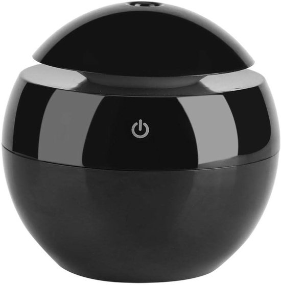 130 Ml Ultraschall-luftbefeuchter Mit Led-nachtlicht Für Ätherische Öle，yoga Und Spa (schwarz)