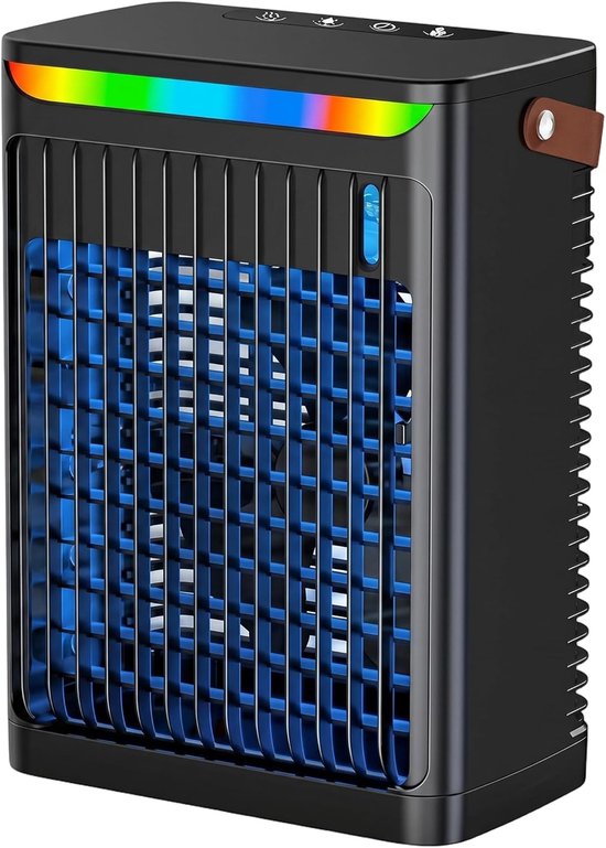 Tragbare Mini-klimaanlage，3-in-1-ventilator Mit 5 Geschwindigkeitsstufen，680-ml-wassertank，usb-betriebener Ventilator Für Zuhause，schwarz