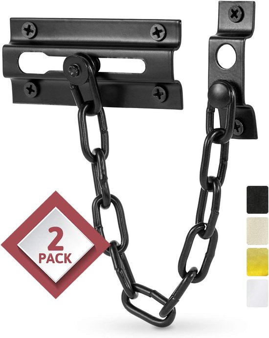Abschließbare Kettenschlösser Für Türen，2er-pack Kettenschlösser Für Türen，edelstahl，2er-pack，schwarz
