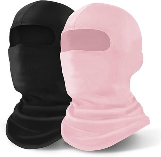 Schwarz-pinke 2er-packung Sturmhaube/skimaske Mit Upf 50+, Uv-schutz Für Motorradfahrer, Visier Für Herren- Und Damen-motorradhelme