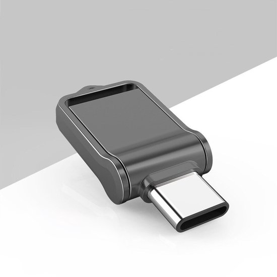 Mini-dual-usb-stick – Usb-c Und Usb – 32 Gb – Edelstahl – Schwarz