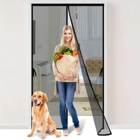 Magnetischer Moskitonetz-vorhang – 140 X 240 Cm – Schwarz