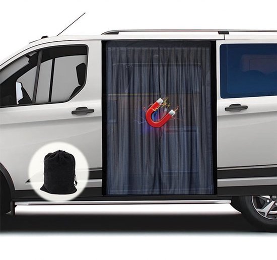 Schwarzer Magnetischer Türvorhang Für Wohnmobile Und Wohnwagen，maße 150 × 110 Cm，lichtundurchlässig Und Atmungsaktiv