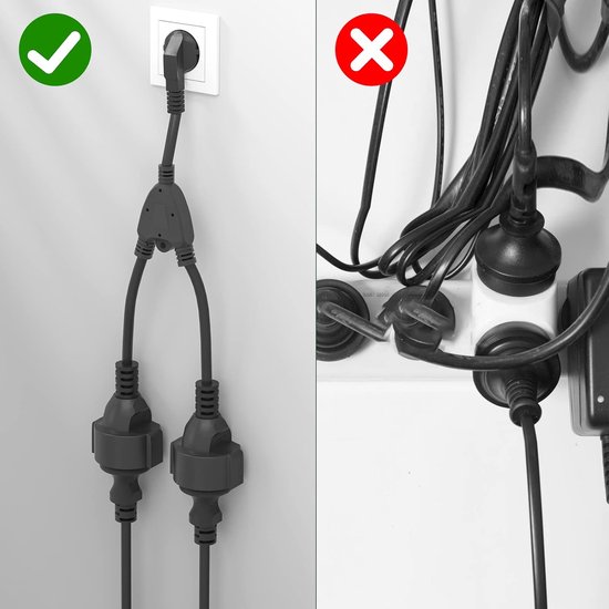 Steckdosenleiste – Doppelsteckdose, Schwarz – Doppelsteckdose Mit Stecker – Doppelstecker – Für Den Außenbereich – 16 A – 220 V/250 V