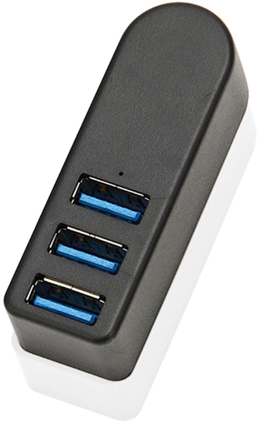 Usb-hub – Daten-hub – Zusätzliche Anschlüsse – Drehbarer Stecker – 3 Anschlüsse – Schwarz