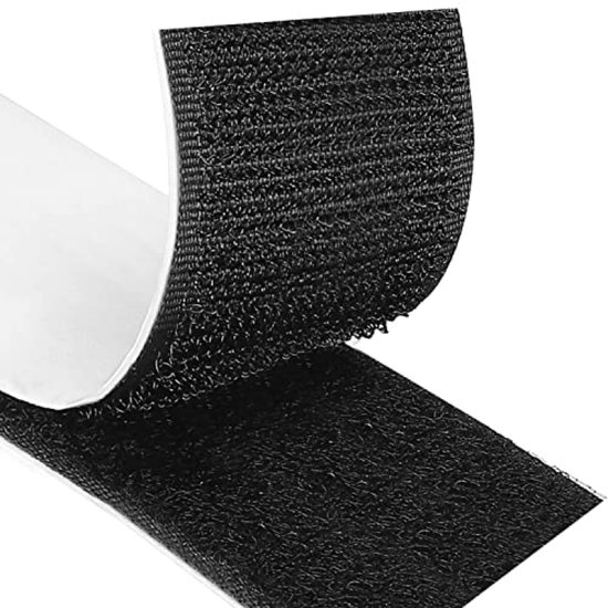 Selbstklebendes Klettband 50 Mm X 5 Meter - Extra Starkes Doppelseitiges Klettband (schwarz, 50 Mm X 5 M)