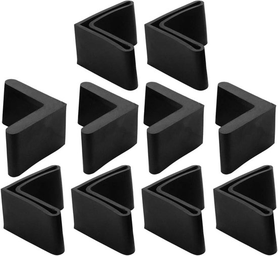 Eckenschoner Für Möbelfüße Und -beine, L-förmige Metall-fußplatten Mit Gummischutz, 25 X 25 Mm, 10 Stück, Schwarz