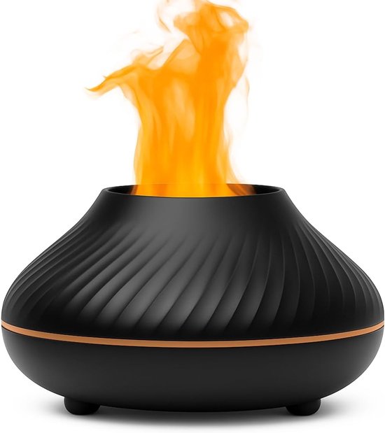 Bonfire Aroma-diffusor – Luftbefeuchter Mit 7 Lichtoptionen – Duftzerstäuber – Aromatherapie-diffusor – Verdampfer Für Ätherische Öle, Schwarz