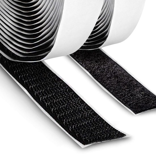 Selbstklebendes Schwarzes 20 Mm Breites Klebeband Mit 3 Haken Und 3 Schlaufen