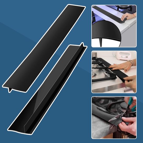 2 Stück Silikon-kochfeld-abdeckung，63,5 Cm (25 Zoll) Spaltfüller，kochfelder Und Arbeitsplatten，schwarz