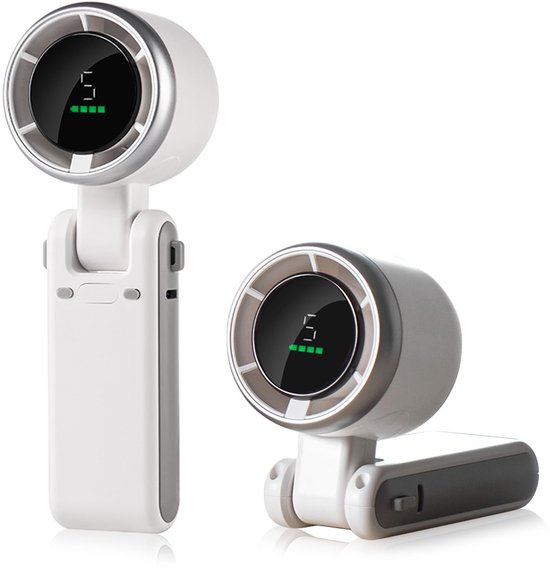 Mini- Und Handventilatoren，tragbarer Ventilator，3600 Mah，wiederaufladbarer Mini-ventilator，led-anzeige，5 Einstellungen，weiß