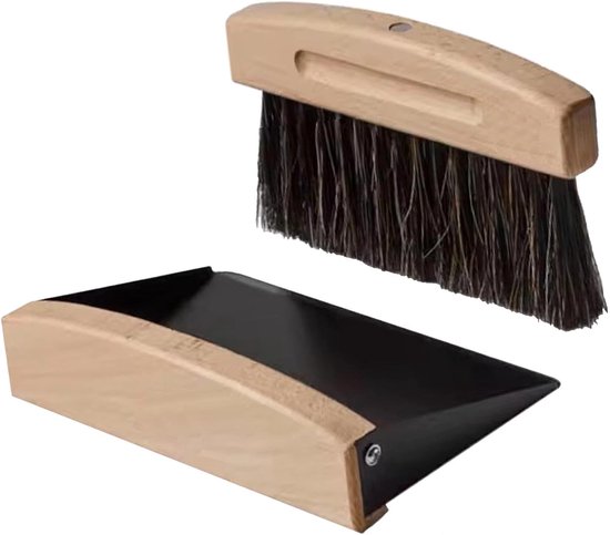 Tischbesen-set (2-teilig), Mini-besen, Tischbürste, Krümelbürste, Kehrbesen, Mehlbesen, Tischkehrer Für Küche Und Wohnzimmer, Schwarz