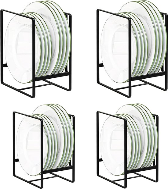 Set Mit 4 Tellergestellen，aufrechten Abtropfgestellen，tellerständern Für Küchenschränke，schränke (schwarz)