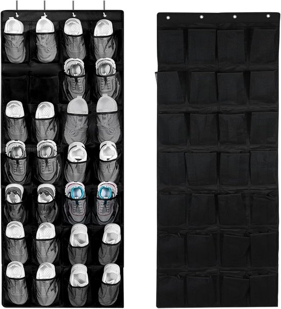 Hängender Schuhschrank Für Die Tür，schuhregal Hinter Der Tür，hängende Schuhaufbewahrung，28 Fächer，hängende Schuhtasche，schlafzimmer (schwarz)
