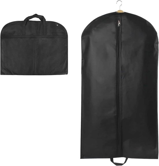 Schwarzer, Atmungsaktiver Kleidersack Mit Reißverschluss, 60 × 120 Cm – Für Mäntel, Hemden Und Kleider