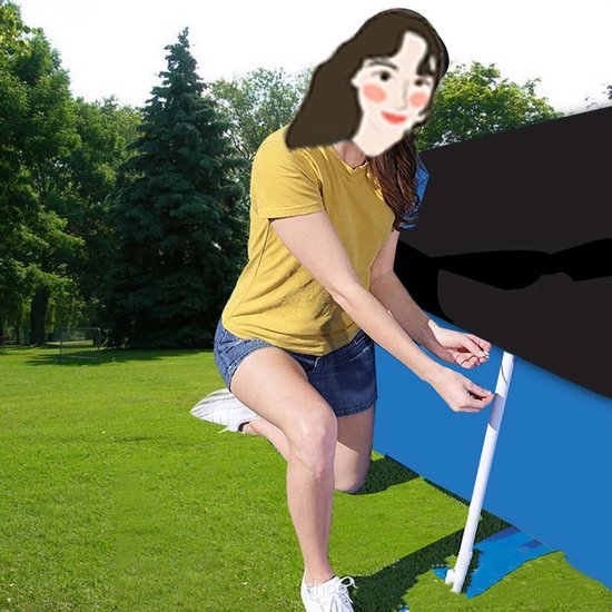 Poolabdeckung，poolabdeckung Für Rechteckige Pools (221 X 150 Cm)，strapazierfähige Schwarze Poolabdeckung