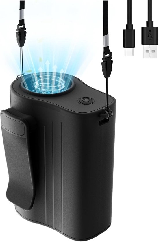 Tragbarer，wiederaufladbarer Hüftventilator Mit 100 Geschwindigkeitsstufen，13.300 U/min，4000 Mah，outdoor-aktivitäten，reisen (schwarz)