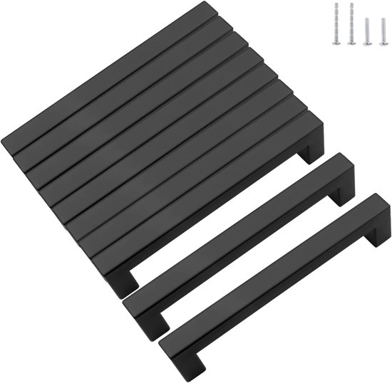 Möbelgriffe Aus Edelstahl，lochabstand 320 Mm，gesamtlänge 33,2 Cm，1,2 X 1,2 Cm，edelstahl，10 Stück，schwarz，33,2 Cm，3,5 Cm，320 Mm