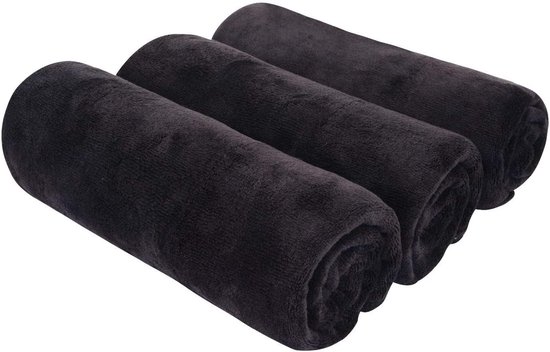 Sporthandtuch, Schweißhandtuch, Schnelltrocknend, Saugfähig, Mikrofaser, Trainingshandtuch Für Damen Und Herren, 40 X 80 Cm, 3er-pack, Schwarz