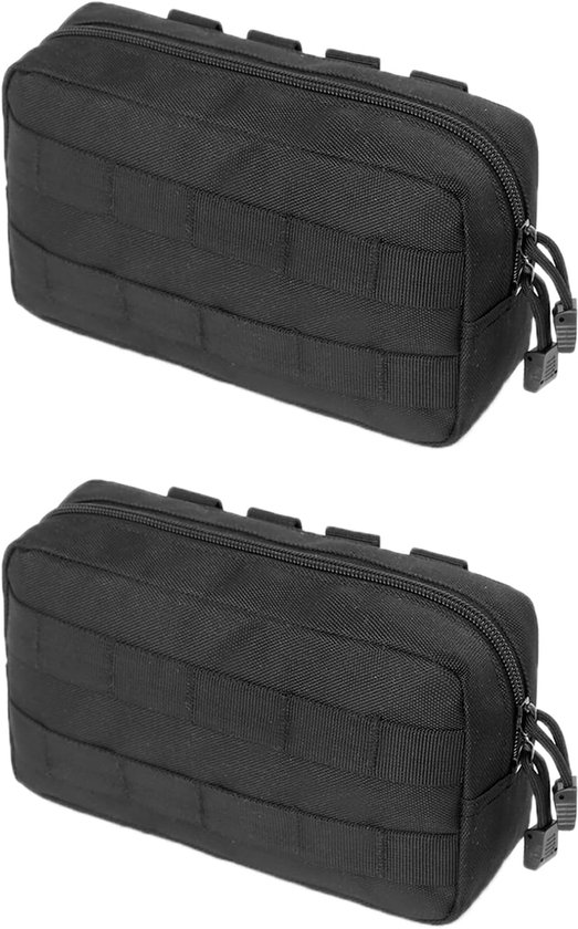 Set Aus 2 Weichen Taktischen Taschen Mit Hüftgurt, Mehrzwecktasche, Geeignet Für Camping Und Wandern (schwarz)