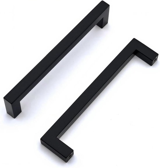 2 Stück Edelstahl-schrankgriffe, Schwarze Türknöpfe, Möbelgriffe Mit Schraube Für Kommoden, Küchenmöbel, Wohnaccessoires, Lochabstand 160 Mm