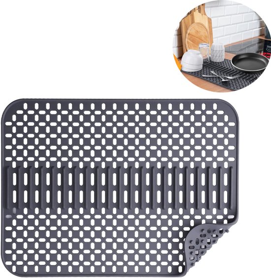 43 X 32 Cm Spülbecken-gummieinsatz，schwarz，geschirrspülmatten，spülbecken-organizer，abtropfmatte Für Badezimmerarbeitsplatten