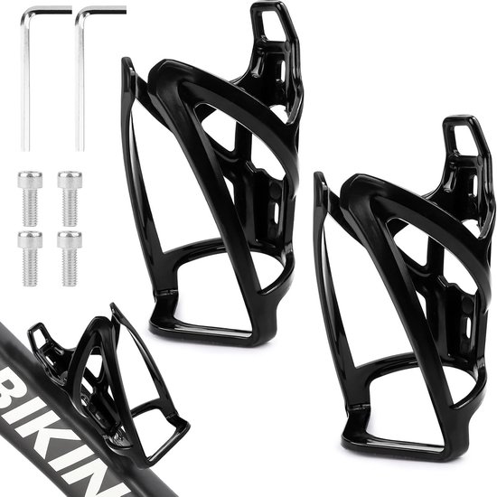 Fahrradflaschenhalter – Becherhalter-set – Trinken Während Der Fahrt – Leicht Und Robust – 2-teilig – Schwarz