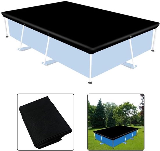Poolabdeckung – Außenpoolabdeckung – Poolschutz – Uv-schutz – 221 X 150 Cm – Schwarz