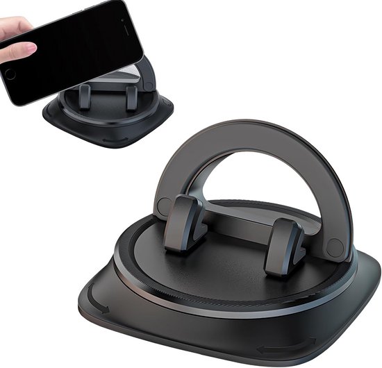 Autotelefonhalterung – Handyhalterung – Sichere Navigation – 360° Drehbar – Universal – Schwarz