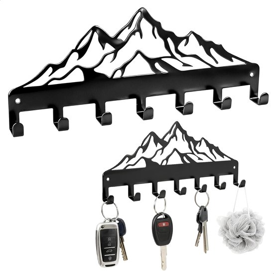 Schlüsselhalter Aus Metall Für Die Wand，selbstklebender Organizer Für Wohnung，dekoration (schwarz，26 X 10 Cm)