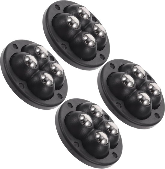 5 Stück，360° Drehbare Stahlkugel-lenkrollen，selbstklebende Möbelrollen，inkl. 4 Edelstahlkugeln，schwarz
