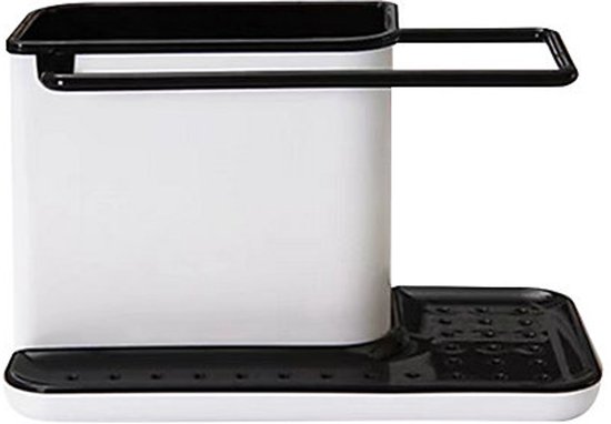 Küchenorganizer Für Die Spüle，hochwertiges Spülbeckenregal，geeignet Für Spülmittel，maße: 21 X 13,5 X 11 Cm，schwarz-weiß