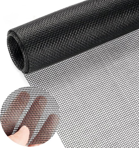 Fliegengitter，120 Cm X 5 M Insektenschutzgitter，zuschneidbares Insektenschutzgitter Zum Selbstgestalten Für Fenster，schwarz，1 Rolle