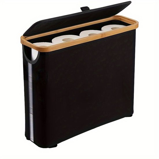 Toilettenpapierkorb – 12 Rollen – Schwarz