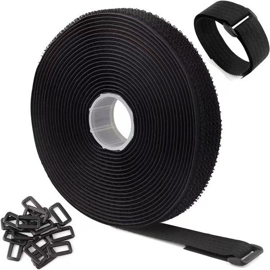 Kabelbinder，10 Meter Lang，mit 50 Schlaufen，individuell Zuschneidbar，2,5 Cm Breit，schwarz，geeignet Für Zuhause