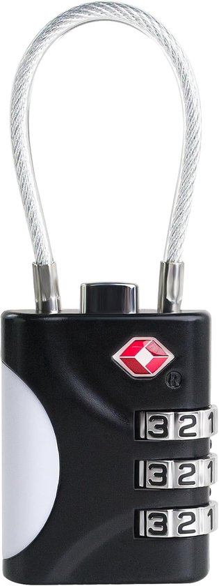 Set Mit 2 Tsa-kofferschlössern，kleines Zahlenschloss Mit Kabel，tsa-zugelassenes Schloss Für Gepäck，unverzichtbares Reiseschloss (schwarz)