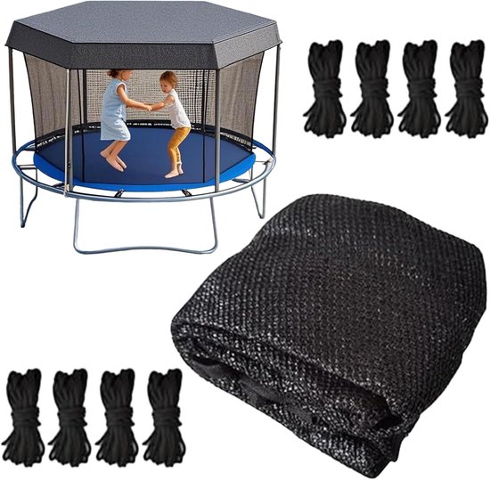 Trampolinabdeckung – Sonnenschutzzelt – Für Draußen – Reißfestes Material – Bis Zu 43 M – Schwarz