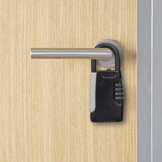 Schlüsselsafe Mit 4-stelligem Zahlenschloss Für Den Außenbereich – Schwarz – 145 X 6 X 2 Cm – Klein – Schlüsselschrank Mit Code