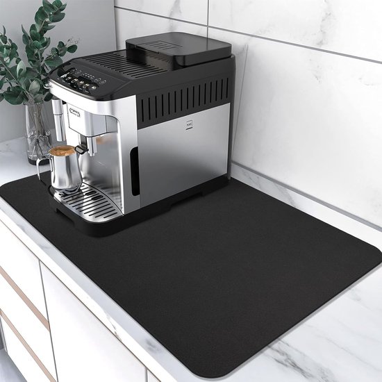 Abtropfmatte Für Geschirr – Küchentrockenmatte – Zum Trocknen Von Geschirr – Schnelle Wasseraufnahme – 60 X 40 Cm – Schwarz