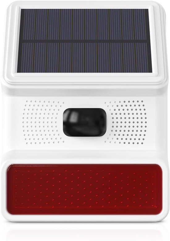 Solarbetriebene Alarmanlage – Sirene Mit Licht – Heimüberwachung – Wasserdicht (ip65) – 100 Dezibel – Schwarz