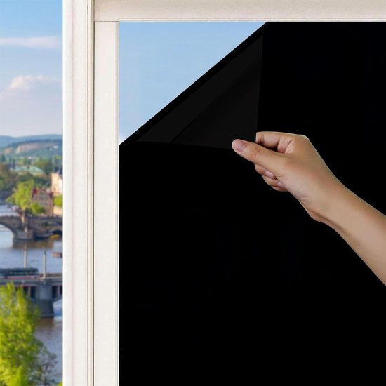 Allecta – Blickdichte, Schwarze Verdunkelungsfolie Für Fenster – Selbstklebend – Uv-beständig – 30 X 400 Cm