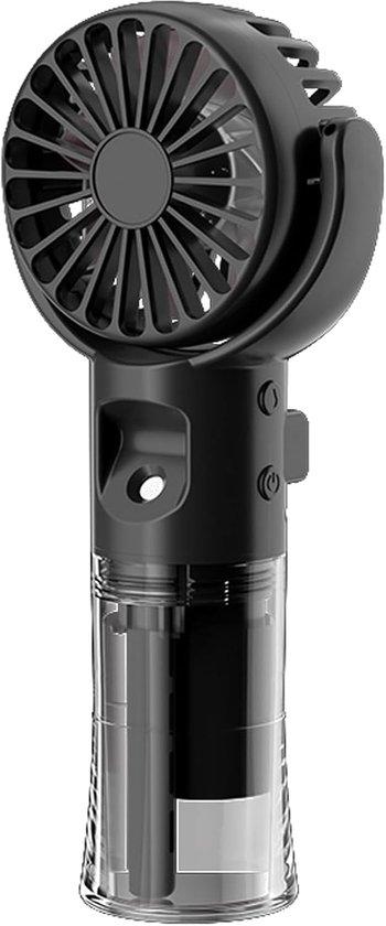 Handventilator，wassernebelventilator，tragbarer Mini-ventilator，4 Einstellungen，1200 Mah Tragbarer Luftkühler，schwarz