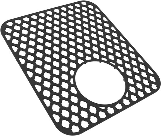 Spülbeckenmatte Aus Silikon Mit Seitlichem Abflussloch, Rutschfest, Kratzfest, Pflegeleicht, Für Die Küche (schwarz)