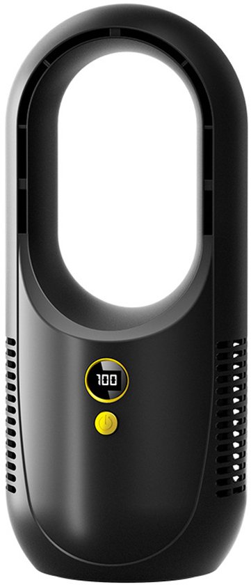 Rotorblattloser Tischventilator Mit Led-anzeige, Leiser, Tragbarer Mini-ventilator Und Luftkühler, Schwarz