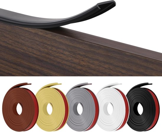 Selbstklebende Kantenleiste – U-form – 10 M × 16 Mm – Flexible Möbelkantenleiste – Schwarz