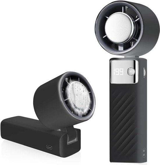 Tragbarer Mini-ventilator，4000 Mah，leiser Turbo-ventilator，1，199 Geschwindigkeitsstufen，schwarz