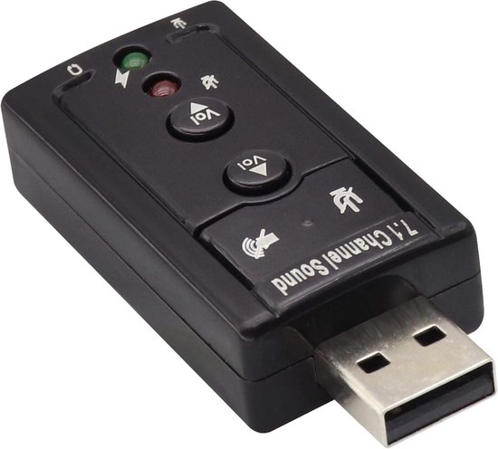 Usb 2.0 Virtual 7.1-kanal-stereo-audioadapter，internem Verstärker Und Lautstärkeregler. Plug & Play (schwarz)
