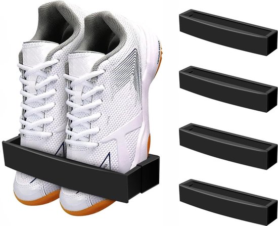 Hängendes Schuhregal Für Die Tür，selbstklebende Schuhregale，4-teilig，schuhaufbewahrungssystem，wandmontiertes Schuhregal，schwarz